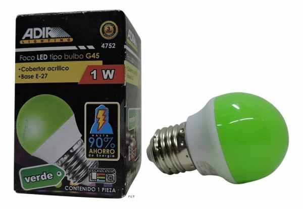 FOCO LED G45 1W VERDE  4752