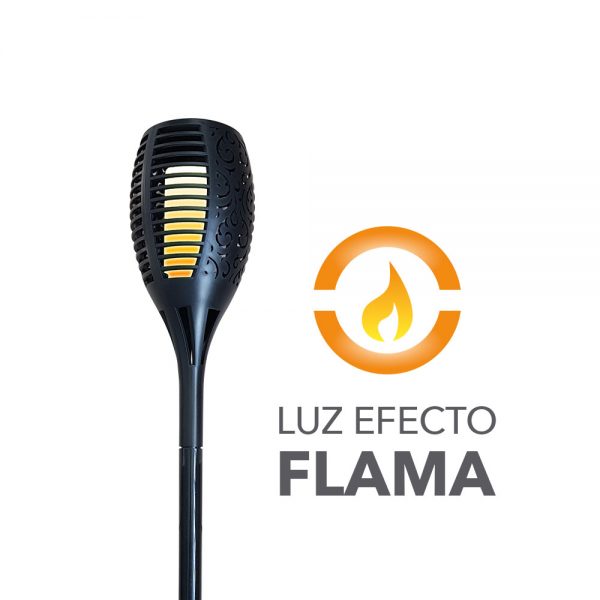LUMINARIO SOLAR DE LED TIPO FLAMA 1W TEMP COLOR ROJO 51977 - Imagen 3