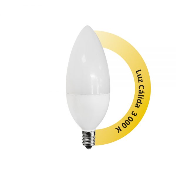 FOCO VELA DE LED CALIDO 4W E12 100-240V 51462 - Imagen 3