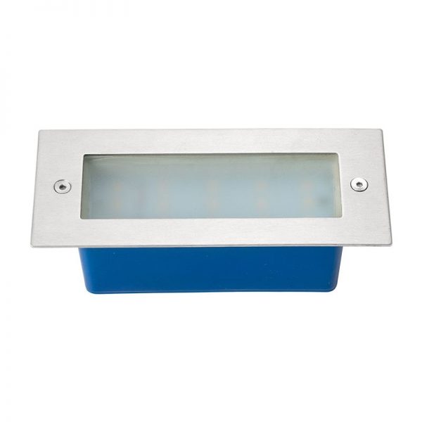 LUMINARIO PARA EMPOTRAR LED MURO EXTERIOR PLATA LME-005I2