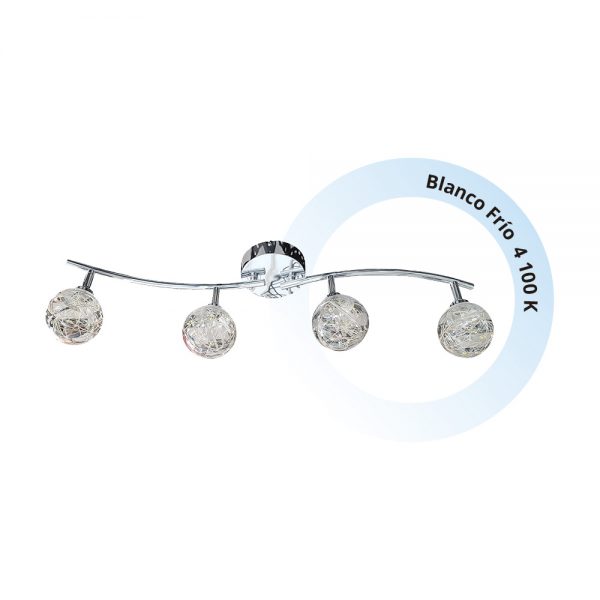 LUMINARIO DECORATIVO PARA SOBREPONER LINEAL CON ESFERAS 16W 51499 - Imagen 4