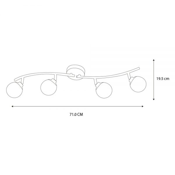 LUMINARIO DECORATIVO PARA SOBREPONER LINEAL CON ESFERAS 16W 51499 - Imagen 5