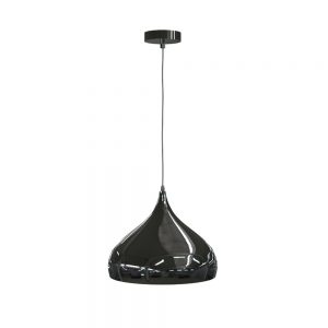 LUMINARIO DECORATIVO SUSPENDIDO DE ALUMINIO NEGRO APERLADO 57006