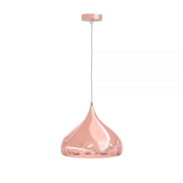 LUMINARIO DECORATIVO SUSPENDIDO DE ALUMINIO ROSA NACARADO 57008