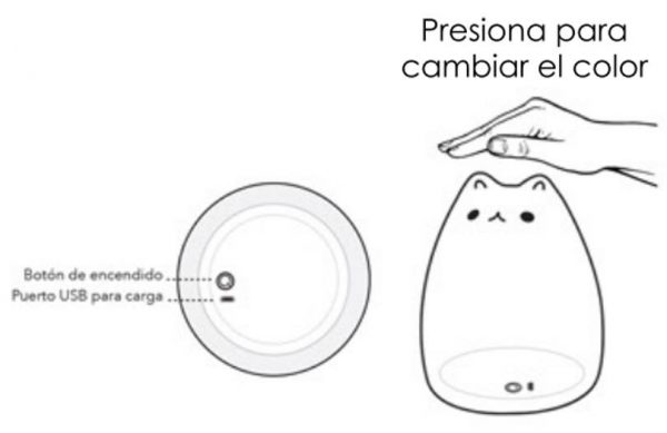 LÁMPARA INFANTIL GATO BLANCO RGB 51467 - Imagen 6