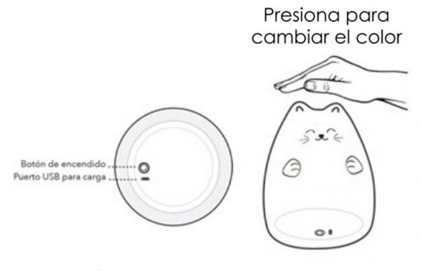 LÁMPARA INFANTIL GATO BLANCO RGB 51468 - Imagen 3