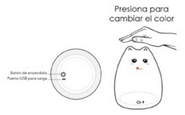 LÁMPARA INFANTIL GATO BLANCO RGB 51469 - Imagen 6