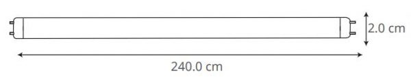 TUBO DE LED CON ALUMINIO T8 G13 OPALINO 36W 2.40M 51881 - Imagen 4