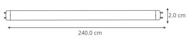LÁMPARA TUBO DE LED CON ALUMINIO T8 FA8 36W 2.40M 51883 - Imagen 4