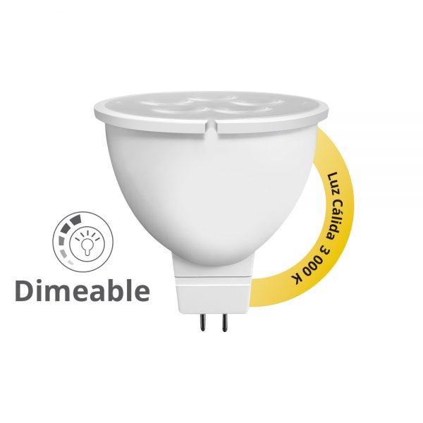 MR16 DE LED 7W DIMEABLE LUZ CALIDA 51340 - Imagen 4