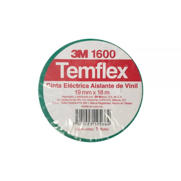 CINTA DE AISLAR TEMFLEX VERDE 3M 1600V