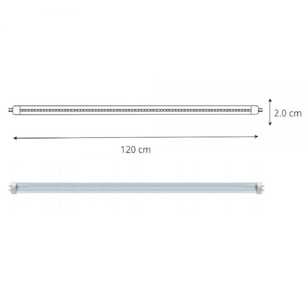 TUBO LED T8 18W 110-240V CRISTAL 1.2M 57154 - Imagen 2