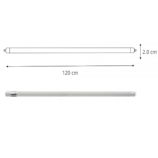 TUBO DE LED T8 18W 6500K OPALINO 1.2M 57155 - Imagen 2