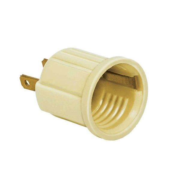 PORTALAMPARA E-26 MARFIL CON CLAVIJA 9400040