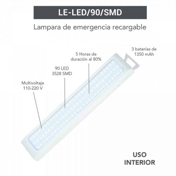 LAMPARA DE EMERGENCIA 7.2W 450LM LE-LED/90/SMD - Imagen 2