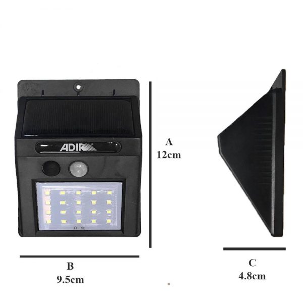 LAMPARA DE MURO SOLAR LED C/SENSOR DE MOVIMIENTO 10451 - Imagen 3