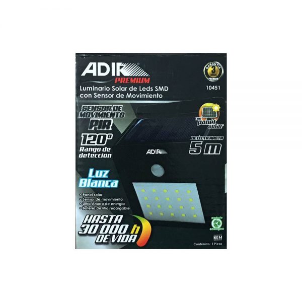 LAMPARA DE MURO SOLAR LED C/SENSOR DE MOVIMIENTO 10451 - Imagen 4