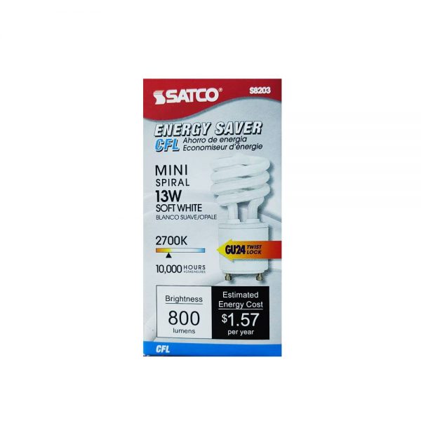 FOCO AHORRADOR ESPIRAL LUZ CALIDA 13W GU24 120V K21013 - Imagen 2