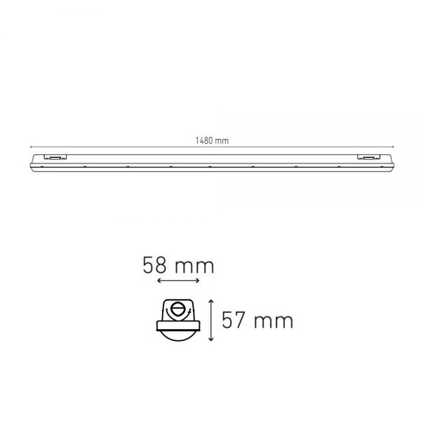 LAMPARA LED A PRUEBA DE POLVO Y GOTEO 38W 140CM L5463-530 - Imagen 2