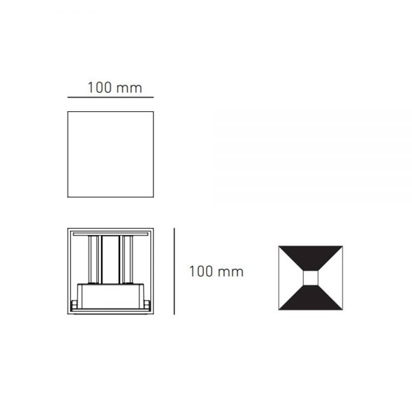 LAMPARA DE MURO ARBOTANTE 6.5W LUZ CALIDA CUBO A10 L7110-1E0 - Imagen 2