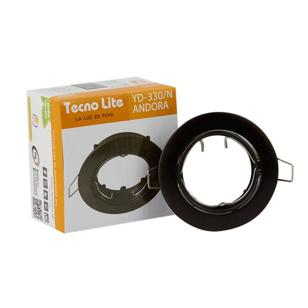 SPOT EMPOTRADO DIRIGIBLE NEGRO YD-330/N - Imagen 3