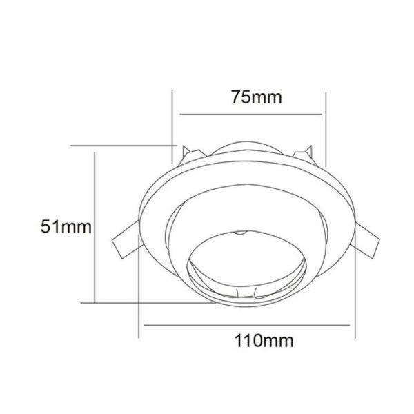 SPOT EMPOTRADO DIRIGIBLE PARA MR16 ORO YD-345/O - Imagen 4