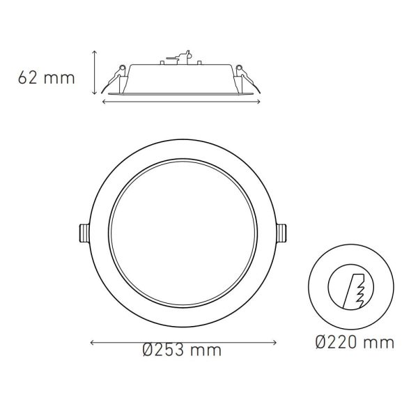 PANEL LED EMPOTRADO 21W LUZ NEUTRA LUNA 23 SSD MAGG L5073-130 - Imagen 2