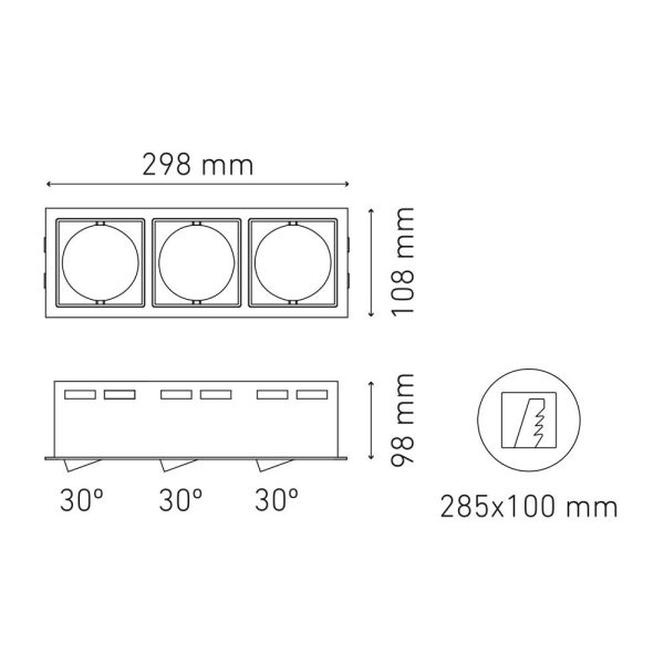 SPOT LED EMPOTRADO TRIPLE ISIS III BLANCO L5962-100 - Imagen 2