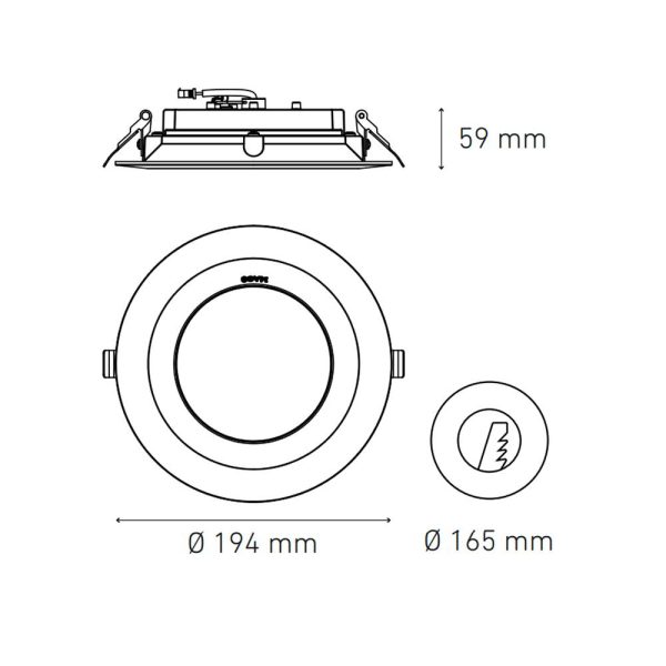 DOWNLIGHT EMPOTRADO 23W LUZ NEUTRA 45° MAGG L5032-1I9 - Imagen 2