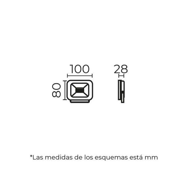 REFLECTOR 10W LUZ CALIDA IP65 ILLUX RL-3610.N30 - Imagen 2