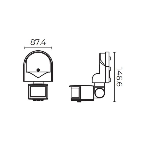 SENSOR DE MOVIMIENTO PARA PARED ILLUX SE-2101.B - Imagen 2
