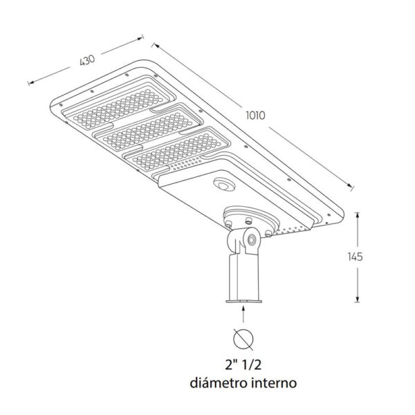 LUMINARIO SOLAR LUZ BLANCA EXTERIOR IP65 80W SUPRA - Imagen 2