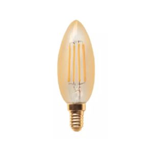 FOCO VELA DIMEABLE LUZ AMARILLA 4W 120V LEDFIL-VE14/BC