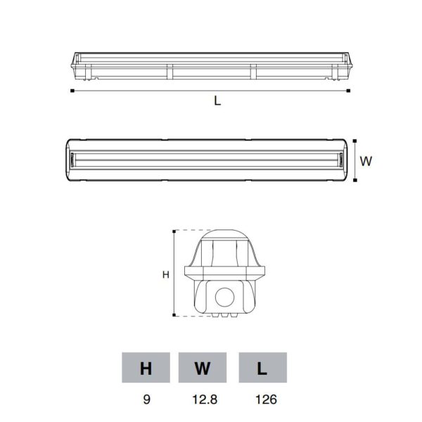 GABINETE LED A PRUEBA DE POLVO Y GOTEO APV 2X20W 1KLDSI220LB60U04F ALCODM - Imagen 2