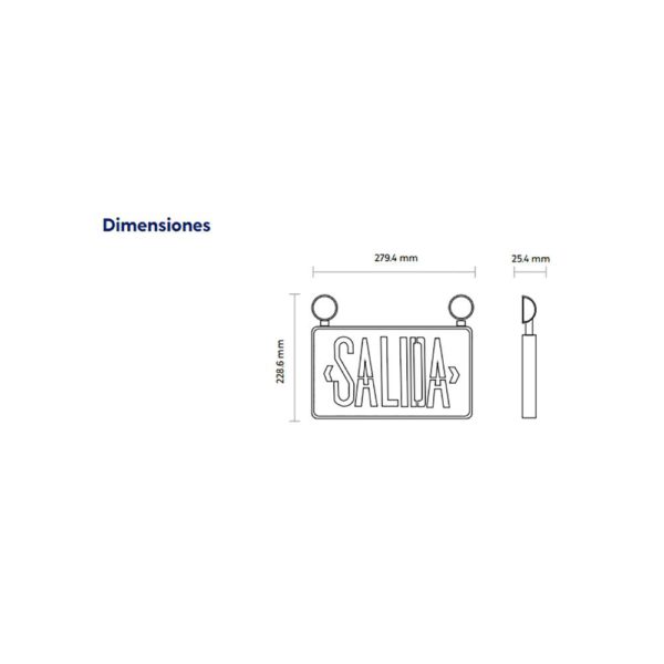 LUMINARIA INTERIOR DE USO COMERCIAL CC-SE-860L ¨SALIDA¨ 120V – 277V BATERIA Ni-Cd 3W - Imagen 2