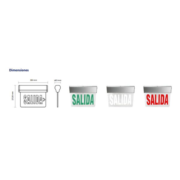 LUMINARIA INTERIOR DE USO COMERCIAL CC-SE-900L ¨SALIDA¨ 120V – 277V CON BATERIA RECARGABLE - Imagen 3