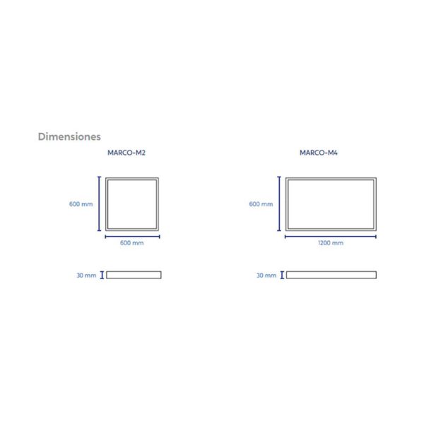 LUMINARIA INTERIOR DE USO COMERCIAL MARCO 42W Y 60W 120V – 240V 5000K IP40 - Imagen 4