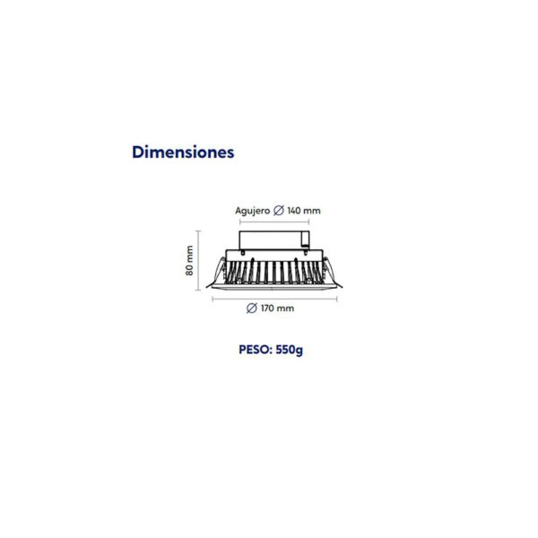 LUMINARIA INTERIOR DE USO COMERCIAL SPT 14W – 20W 120V – 277V 4000K Y 5000K IP40 - Imagen 4