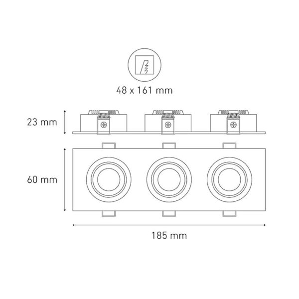 LUMINARIA DOWNLIGHTS SERIE FLASH PLANO EMPOTRADO FLASH PLANO 3 L5145 MAGG - Imagen 2