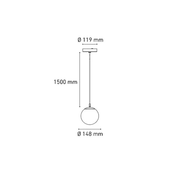 LAMPARA TIPO GLOBO LED SUSPENDIDO 8W 100 – 140V MODELO L6701 MAGG GLOBE 6❞ - Imagen 2