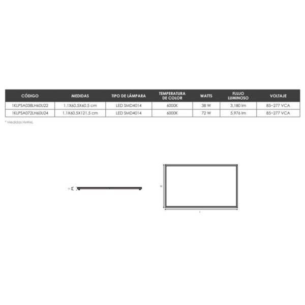 LUMINARIO LED PANEL SAGA 1K-ILUMINACION OSRAM ALCODM - Imagen 2